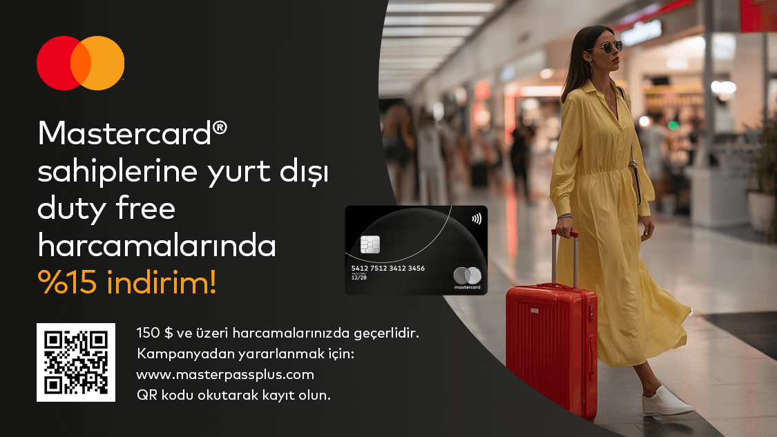 Silver Logolu Mastercard'ınıza özel  Yurt Dışı Duty Free’lerde %15 indirim ayrıcalığı!