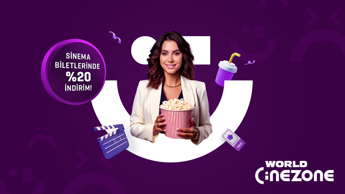 Crystal ile World Cinezona’da sinema bilet harcamalarında %20 indirim ayrıcalığı. 