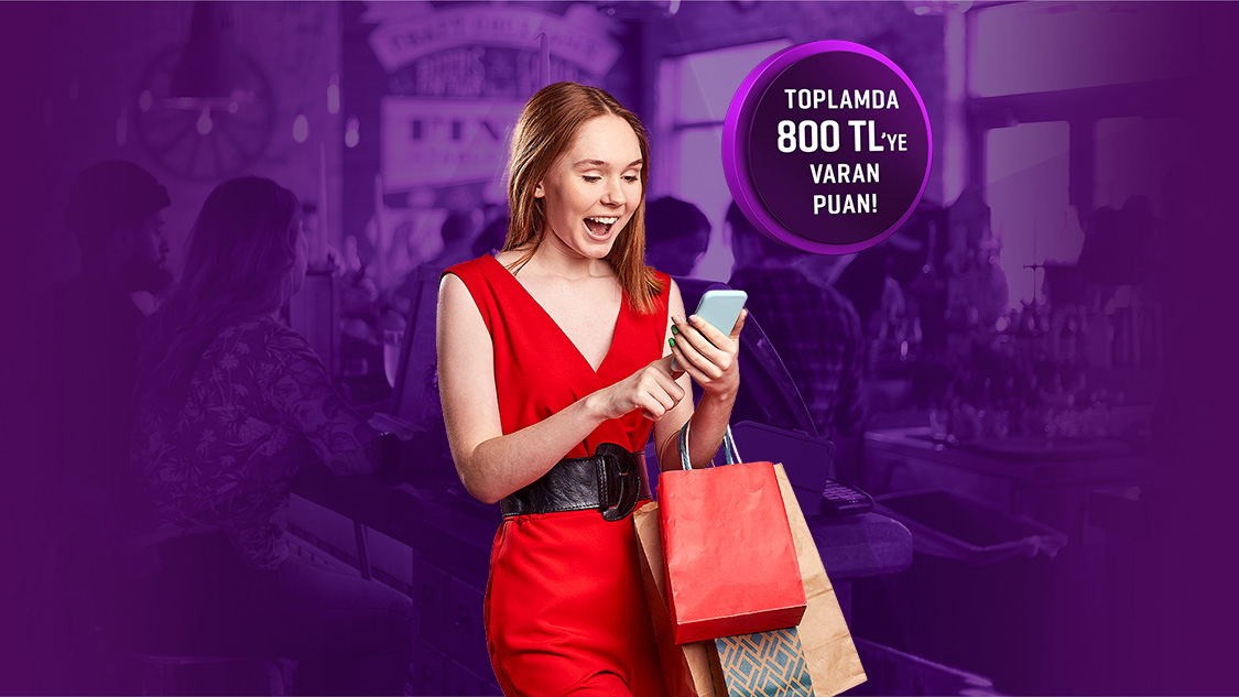 Seçili e-ticaret platformlarından yapacağınız harcamalara toplamda 800 TL’ye varan Puan fırsatı!