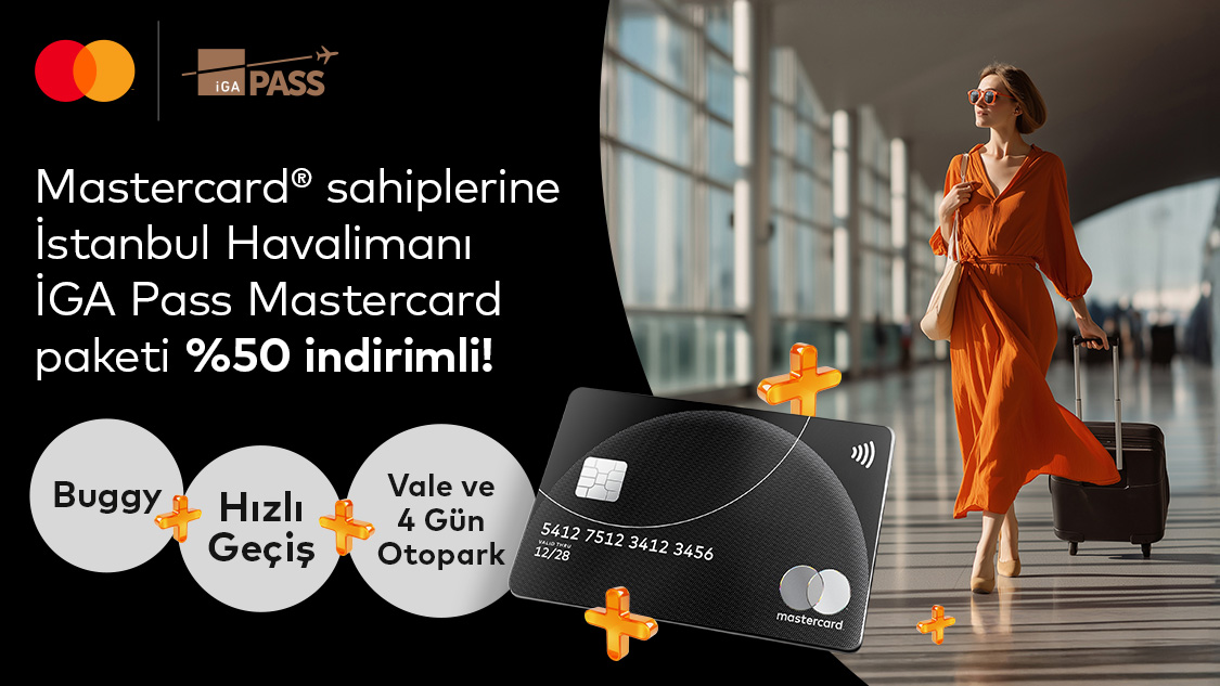 Silver Logolu Mastercard'ınıza özel İGA Pass satış noktalarından aldığınız “İGA pass Mastercard” paketinde 50% indirim ayrıcalığı!