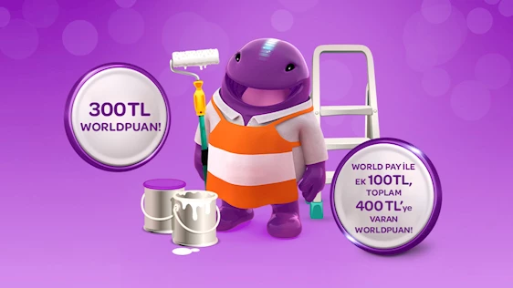 Yapı marketi alışverişlerinize toplamda 400 TL’ye varan Worldpuan!