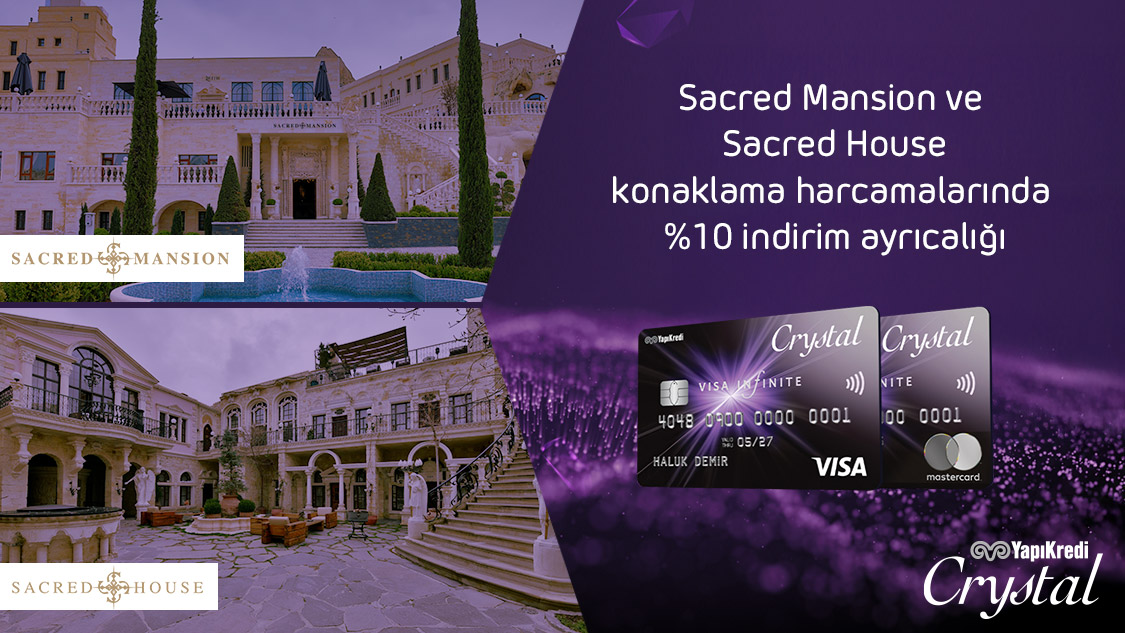 Crystal ile Sacred Mansion’da %10 indirim ayrıcalığı. 