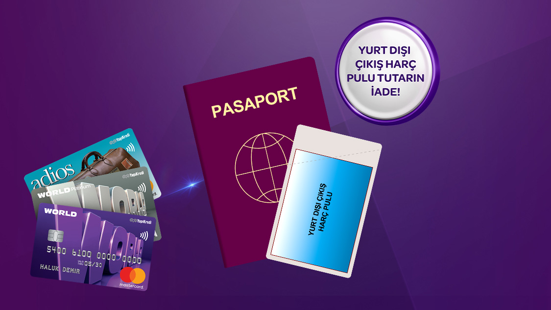 Mastercard logolu kartınız ile yurt dışındaki fiziki poslardan toplamda yapacağınız 30.000 TL ve üzeri harcamalarınızda Yurt Dışı Çıkış Harç Pulu tutarınız iade!