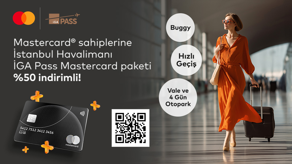 Silver Logolu Mastercard'ınıza özel İGA Pass satış noktalarından aldığınız “İGA pass Mastercard” paketinde 50% indirim ayrıcalığı!